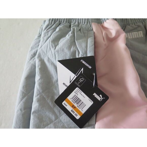Puma TL62029 Men's Sz Small Gray/Pink Reversible Woven Padded Shorts $80+ - Picture 8 of 8